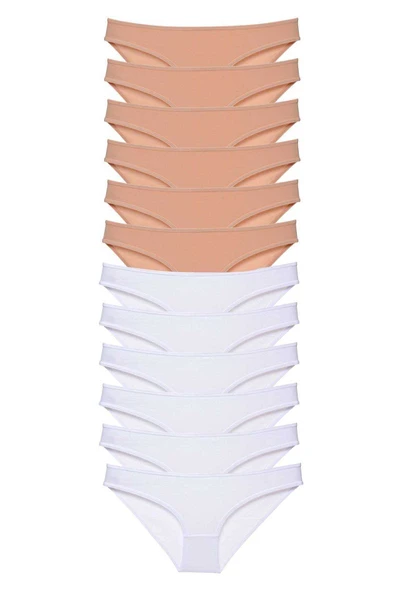 12 adet Süper Eko Set Likralı Kadın Slip Külot Ten Beyaz ürün görseli