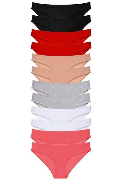 12 adet Süper Eko Set Likralı Kadın Slip Külot Set 3 ürün görseli