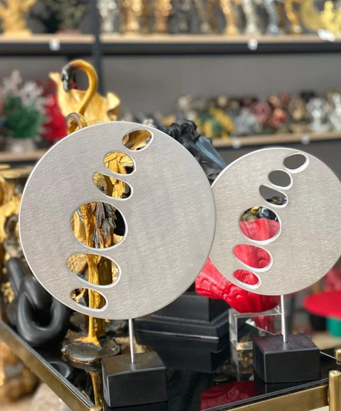 2 Li Halka Takım Biblo Heykel Özel Tasarım Obje - Resim 5