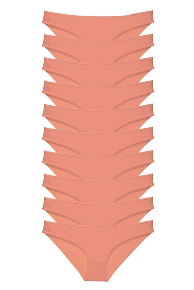 10 adet Süper Eko Set Likralı Kadın Slip Külot Pudra ürün görseli