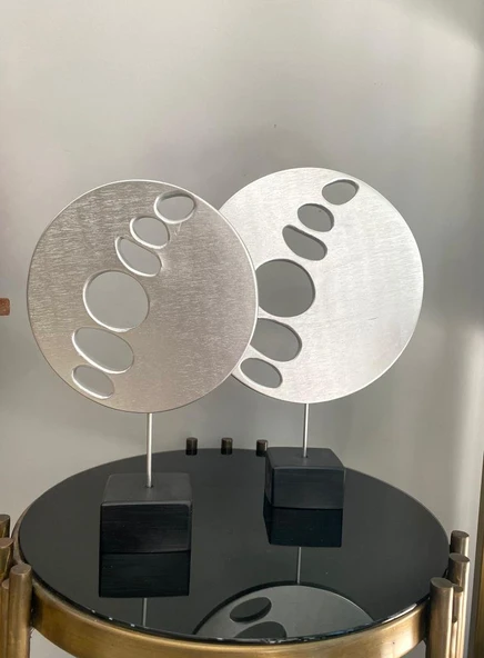 2 Li Halka Takım Biblo Heykel Özel Tasarım Obje - Resim 2