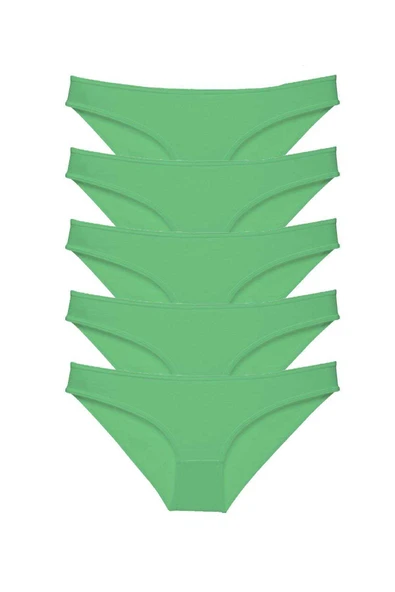 5 adet Süper Eko Set Likralı Kadın Slip Külot Yeşil ürün görseli