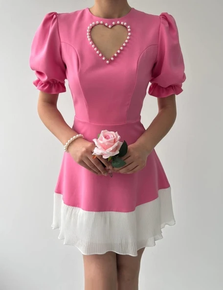 Safe Kalp Detaylı Elbise - Resim 2