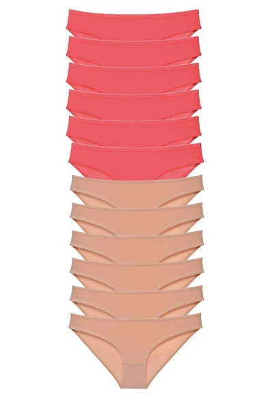 12 adet Süper Eko Set Likralı Kadın Slip Külot Fuşya Ten ürün görseli