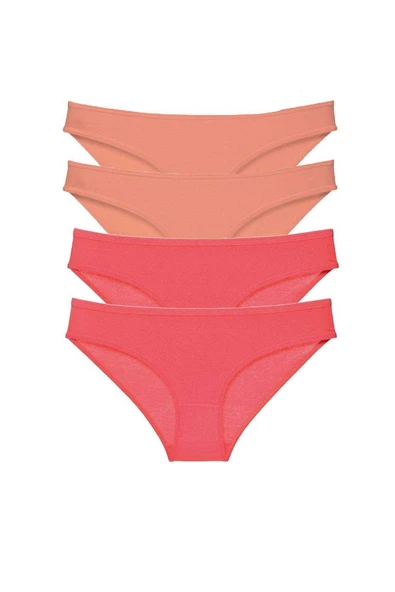 4 adet Eko Set Likralı Kadın Slip Külot Pudra Fuşya ürün görseli