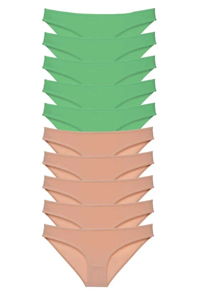 10 adet Süper Eko Set Likralı Kadın Slip Külot Yeşil Ten ürün görseli