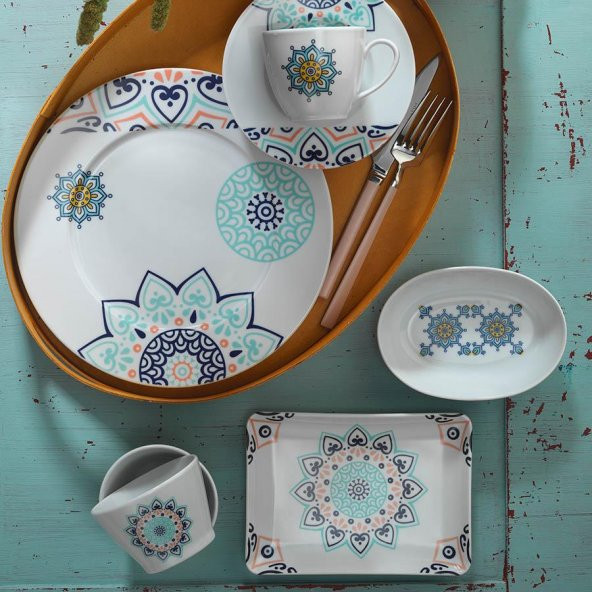 Kütahya Porselen Leonberg 32 Parça 10506 Dekor Kahvaltı Takımı