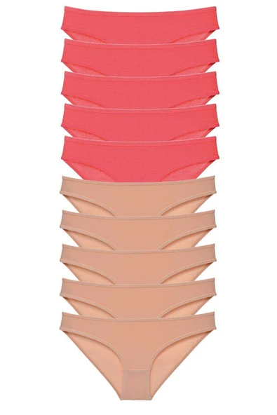 10 adet Süper Eko Set Likralı Kadın Slip Külot Fuşya Ten ürün görseli