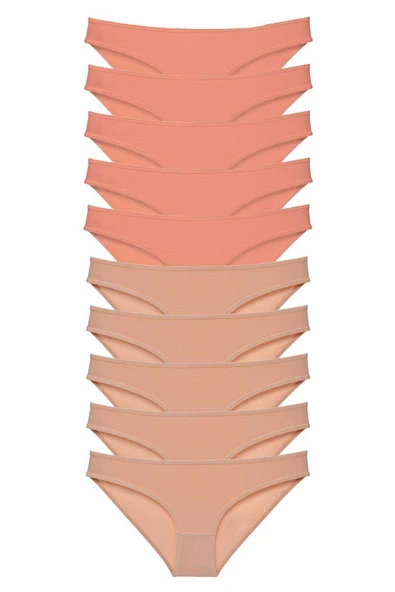 10 adet Süper Eko Set Likralı Kadın Slip Külot Pudra Ten ürün görseli