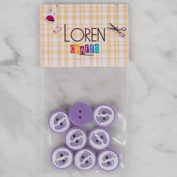 Loren Crafts lila 8 li ayak izi düğme - 437 ürün görseli