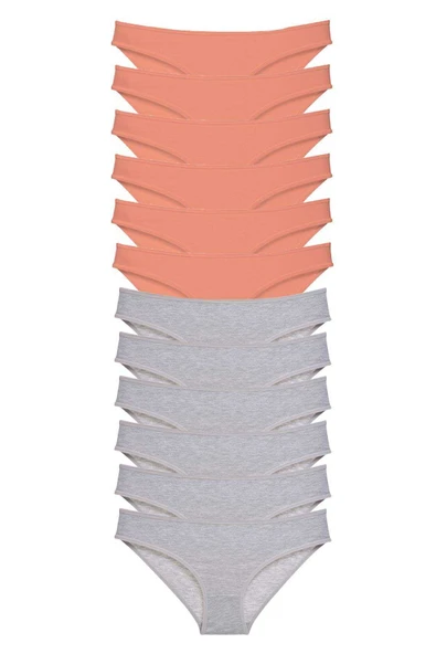 12 adet Süper Eko Set Likralı Kadın Slip Külot Pudra Gri ürün görseli