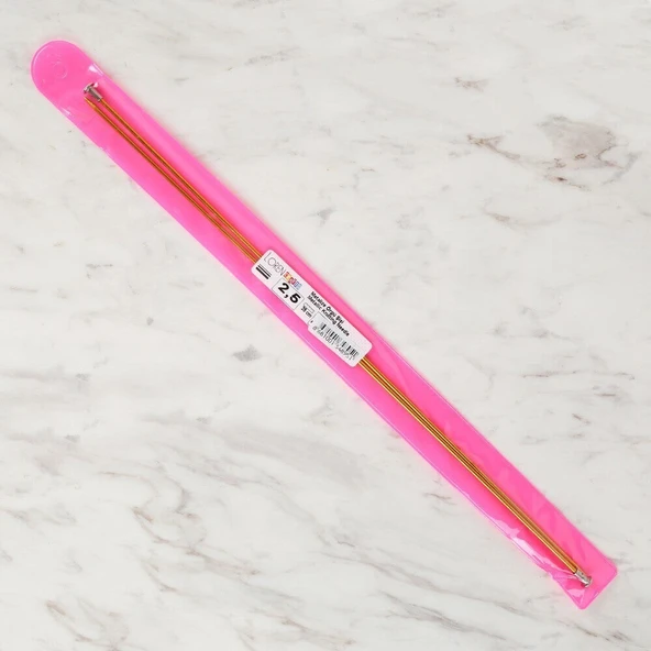 Loren Crafts 2,5 mm 35 cm Sarı Metal Örgü Şişi - L - Resim 2