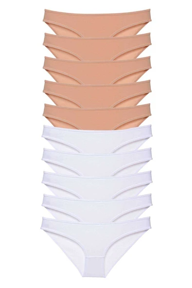 10 adet Süper Eko Set Likralı Kadın Slip Külot Ten Beyaz ürün görseli