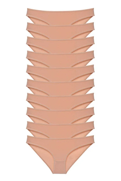 10 adet Süper Eko Set Likralı Kadın Slip Külot Ten ürün görseli