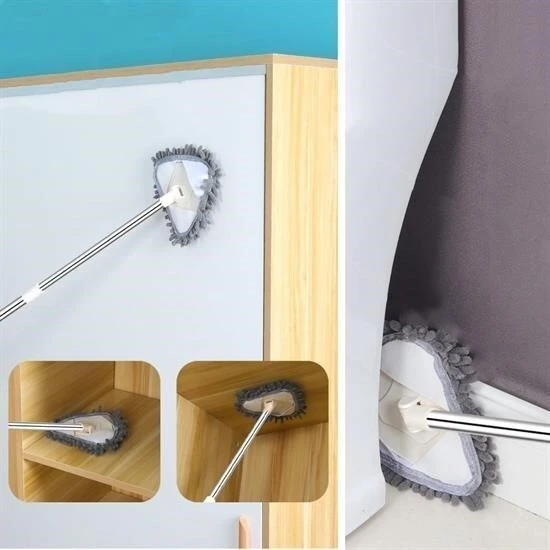 BUFFER® Teleskopik Saplı 150 cm Üçgen Mop Cam Duvar Tavan Fayans Parke Temizleyici Mop - Resim 5