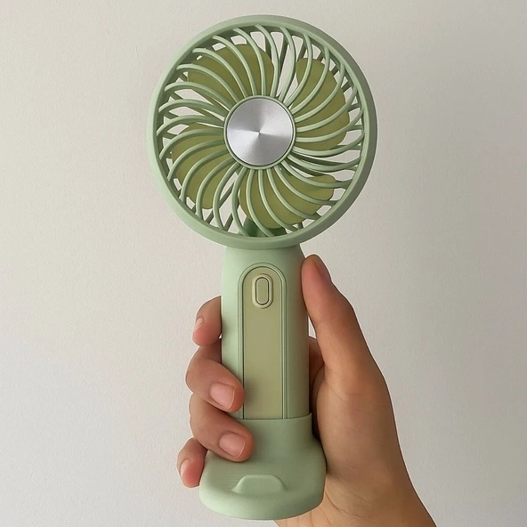 BUFFER® Masa Üstü Standlı USB ile Şarj Olabilen 3 Ayarlı Fan Modlu Çanta Tipi El Fanı - 4