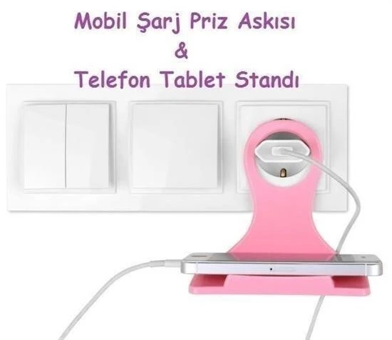 BUFFER® Universal Mobil Şarj Priz Askısı ve Telefon Tablet  Tutucu Stand - 6