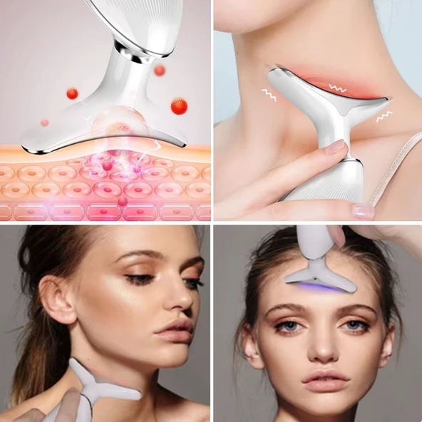 BUFFER® 7 Farklı Işık Modlu Titreşimli Boyun Ve Yüz Ems Güzellik Cihazı - Resim 4