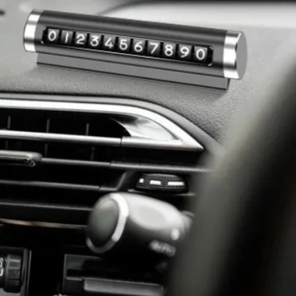 BUFFER® Alüminyum Kasa Siyah Renk Çevirmeli Araç Içi Telefon Numaratörü Park Oto Numaratörü - Resim 5