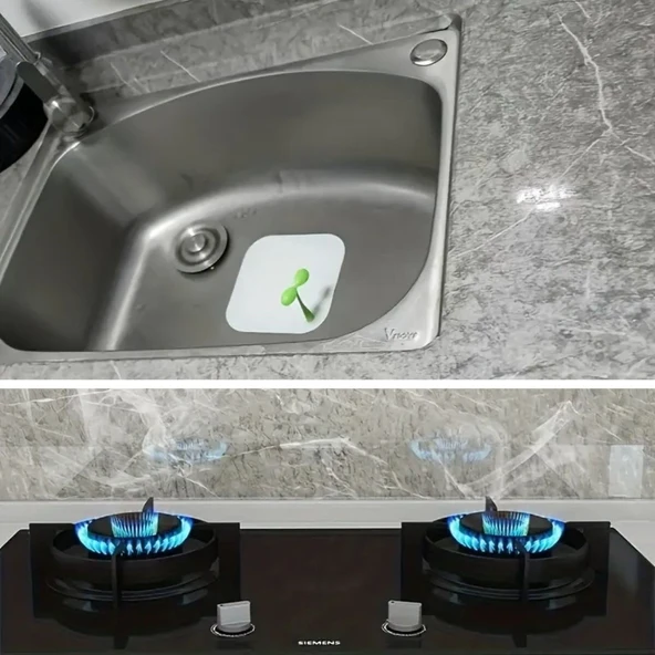 BUFFER® Mermer Desenli Sticker Folyo Atina Grisi 60CM*5MT - Resim 4