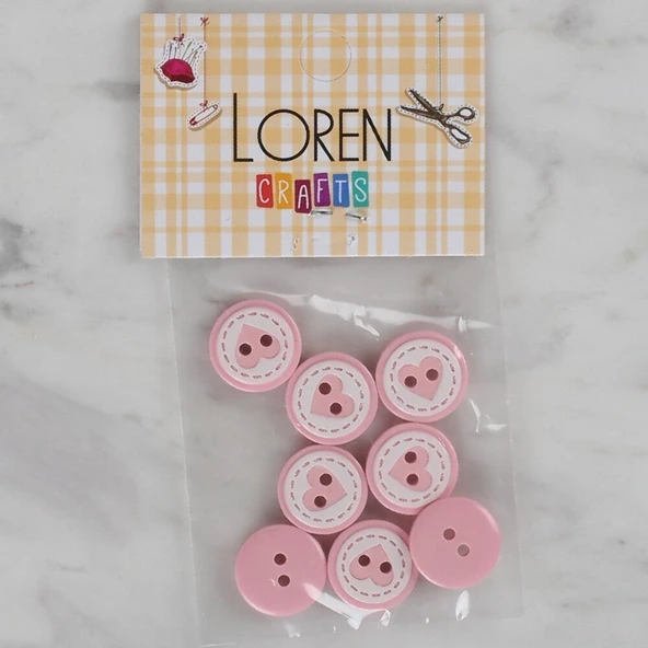 Loren Crafts pembe 8 li kalp düğme - 472 ürün görseli