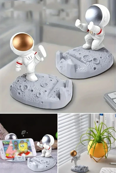 BUFFER® Mini Astronot Model Telefon ve Tablet Tutucu Standı - Resim 6