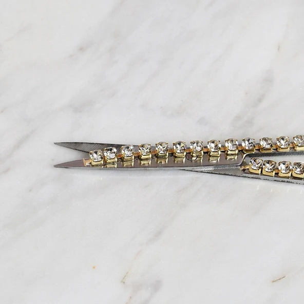 Loren Taşlı Söz Ve Nişan Makası - Gümüş - Resim 3