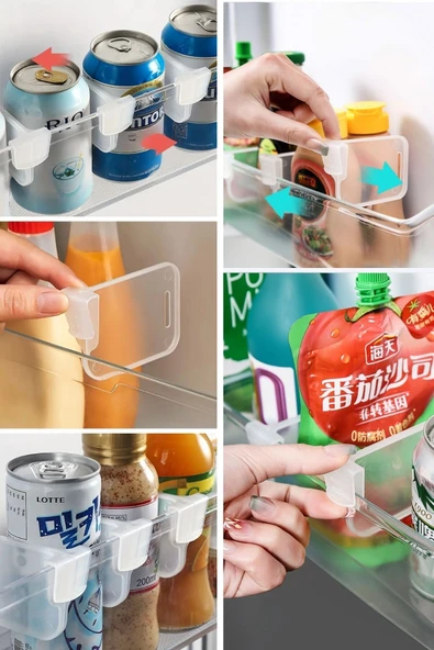 BUFFER® 10'luŞeffaf Buzdolabı Yan Kapı Düzenleyici Buzdolabı Dolap İçi Bölümleyici Aparatlar - 7