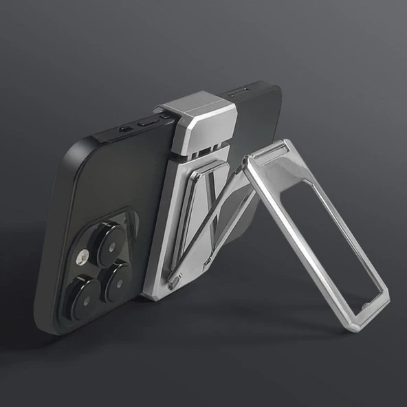 BUFFER®  360 derece Dönen Tüm Telefon Tipleri İle Uyumlu Metal Telefon Standı Braket - Resim 5