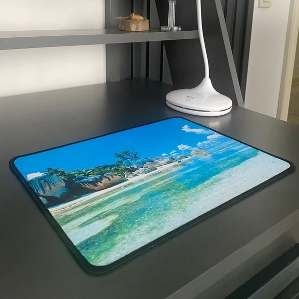 BUFFER® 25x32 cm Küçük Boy Mouse Pad Manzara Ada - 2