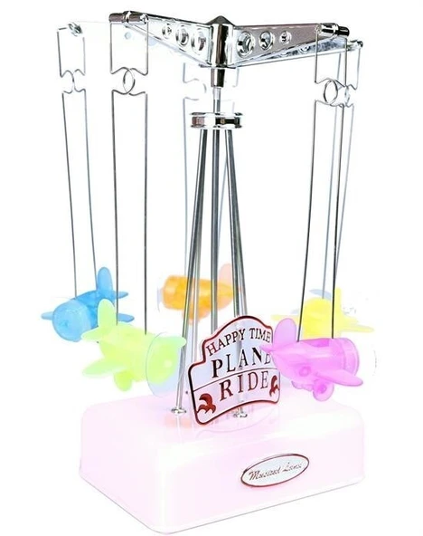 BUFFER® Hareketli Uçaklı Kurmalı Hediyelik Küçük Müzik Kutusu Aleti - Resim 3