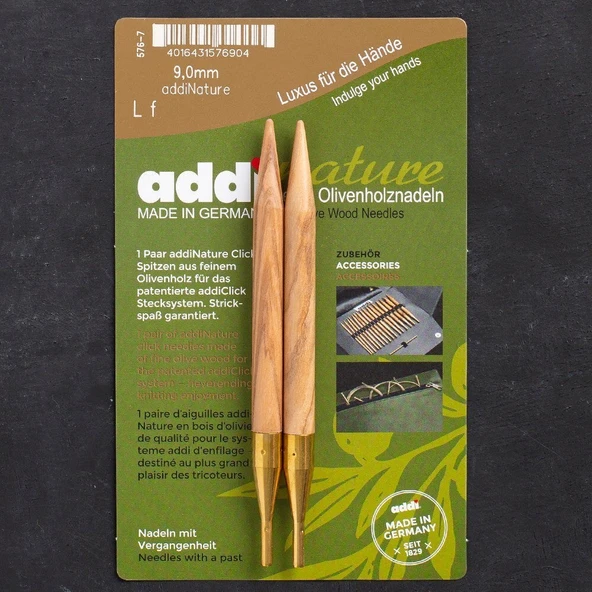 Addi Nature Olive Wood Click 9mm 13cm Misinalı Şiş ürün görseli
