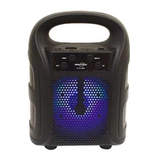 Tutmalı Mini Hoparlör Işıklı Taşınabilir Bluetooth Wireless Radyolu Sd Kart ve USB Girişli Hoparlör ürün görseli