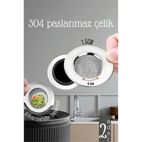 Modacar Lavabo Süzgeci - 7.5 cm Çap 2 Lİ SET Gider Sügeci Lavabo Süzgeci - 1