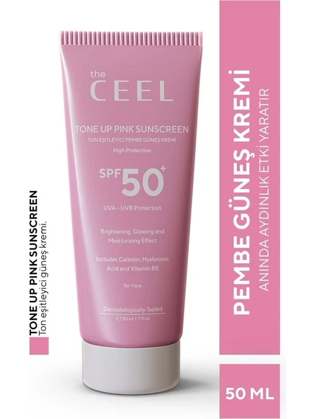 The Ceel Spf 50+ Tone Up Pink Sunscreen Ton Eşitleyici Yüz Güneş Kremi 50 ml - 1