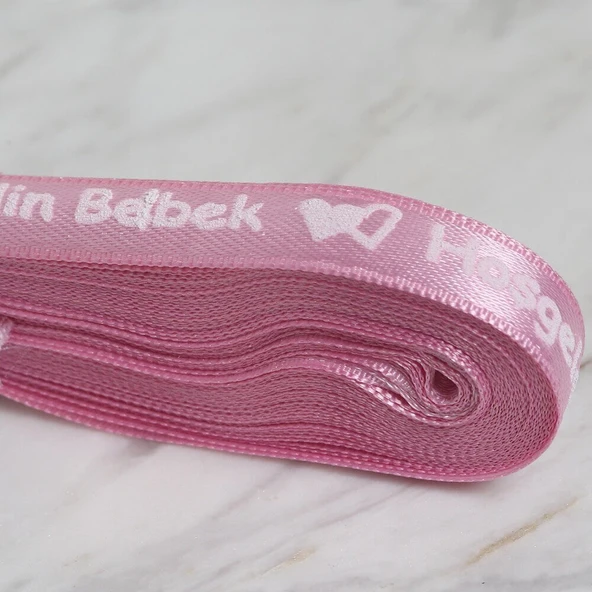 Loren Crafts 1cm 10 mt Pembe Saten Hoşgeldin Bebek - Resim 2