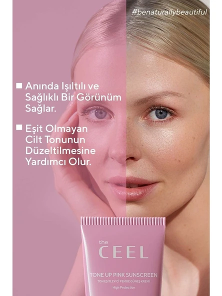 The Ceel Spf 50+ Tone Up Pink Sunscreen Ton Eşitleyici Yüz Güneş Kremi 50 ml - 2