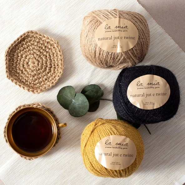 La Mia Natural Jute Twine 100 gr Bordo Jüt İp - L211 - 34105 - Resim 3