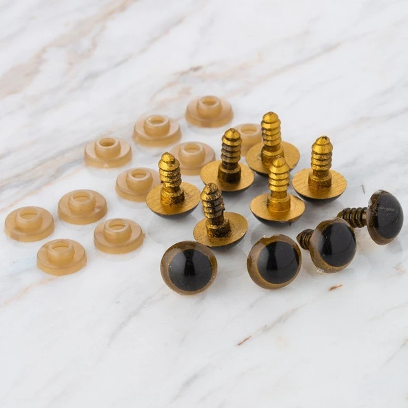 Loren 12 mm Altın Sarısı 5 Çift Amigurumi Göz ürün görseli