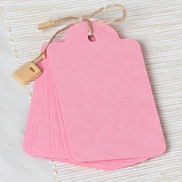 Loren 10'lu Pembe Etiket ve Klipsli Etiket İpi - Resim 2