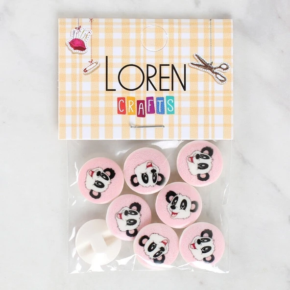 Loren Crafts 8'li Panda Düğme - 1054 ürün görseli
