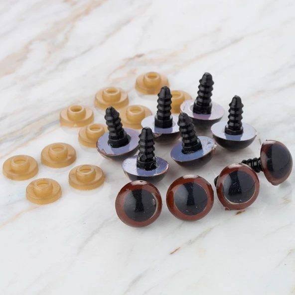 Loren 14 mm Kahverengi 5 Çift Amigurumi Göz ürün görseli