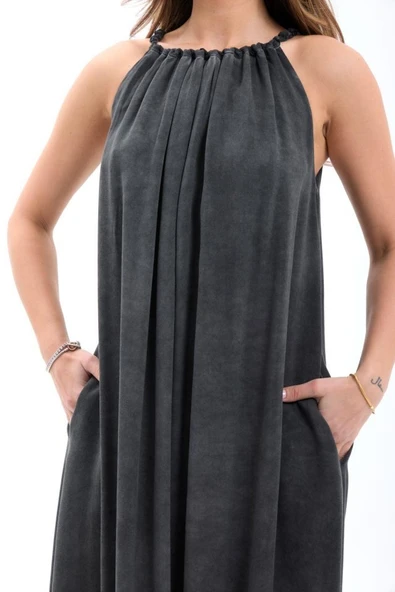 7387 ELBİSE-SİYAH - Resim 3