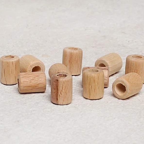 Loren Crafts 10 Adet Ham Boru Ahşap Boncuk 16mm ürün görseli
