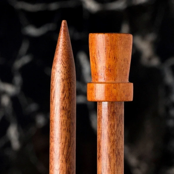 La Mia Rosewood 9 mm 36 cm Ahşap Örgü Şişi - Resim 2