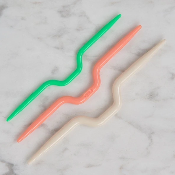 Loren Bükümlü Saç Örgü 3 lü Şiş Seti - Resim 2