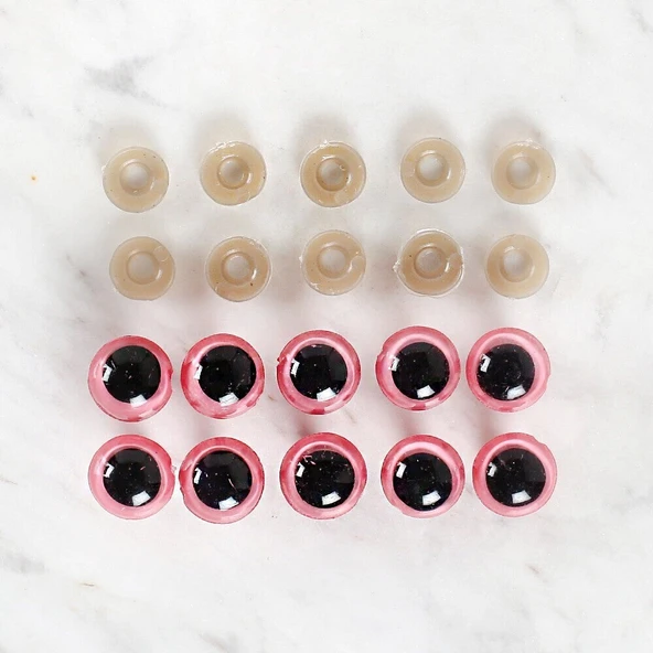 Loren 14 mm Pembe 5 Çift Amigurumi Göz ürün görseli