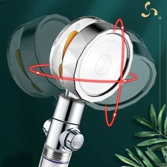 BUFFER® Turbo Pervaneli ve Filtreli Su Tasarruflu 360 Derece Dönebilen Tazyikli Duş Başlığı - Resim 6