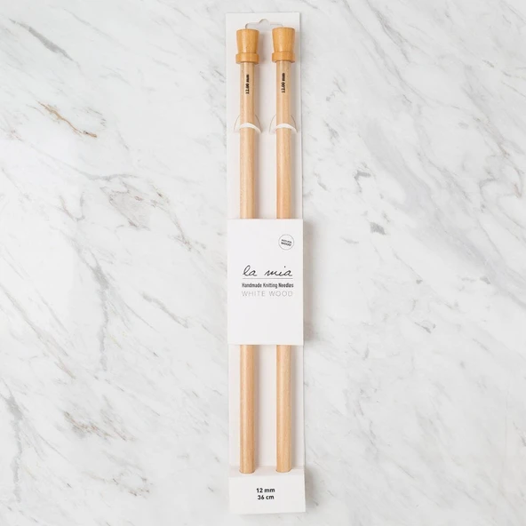 La Mia Whitewood 12 mm 36 cm Ahşap Örgü Şişi ürün görseli