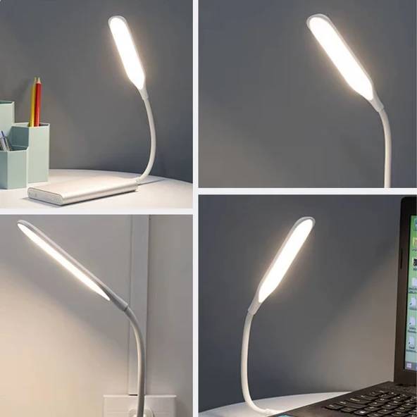 BUFFER® USB Girişli 14 Ledli 3 Kademeli Dokunmatik Masa/Kitap Okuma Lambası Ledi Beyaz - Resim 5